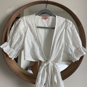 verge girl eyelet wrap top